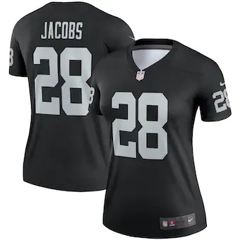 womens nike josh jacobs black las vegas raiders legend jers